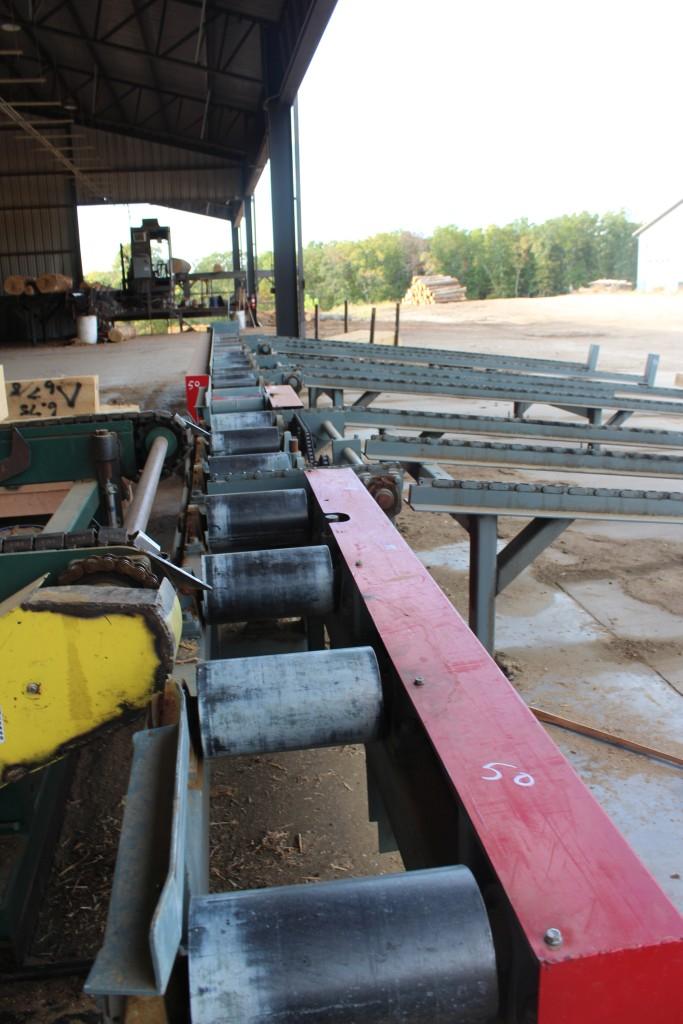 ABM  TIE CUTOFF MERCHANDISING & TIE SORTING SYS, 26 IN SAW BLADE W/ 15 HP ELEC MTR 12 IN X 9 IN CAPA