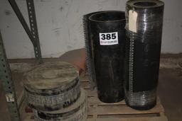 Pallet of Conveyor Belting  w/(3) Rolls of 8" W, (2) Rolls of 4" W, (1) 36"