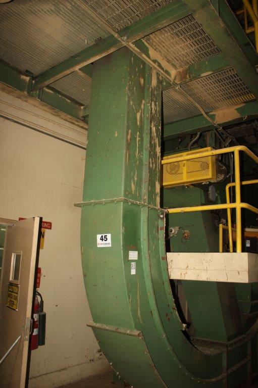 Redler Chain Conveyor w/90°  Vertical Sweep, Approx. 26' Vertical x 22' Hor