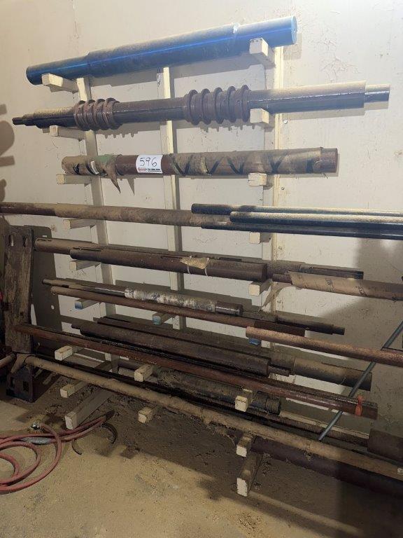 (2) Steel Racks of Steel Shafts, Assort of Length & Dia.