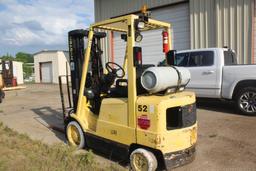 Hyster 550XM Forklift, Propane, Solid Tires, Triple Stage Mast w/Fork Posit