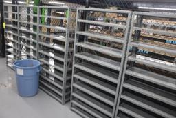 (5) Metal Shelving Units 3' x 12' D x 75" T