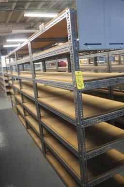 (4) 2 x 4 x 6' Steel/Wood Shelving Units