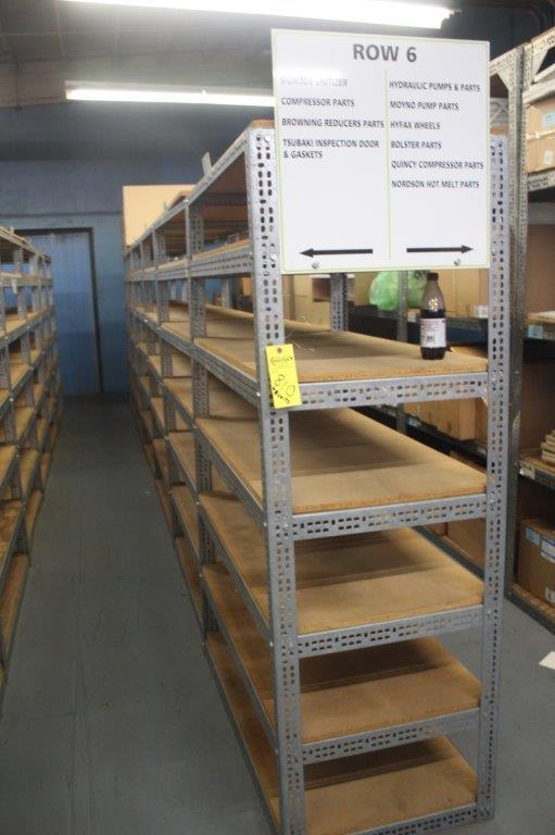 (6) 2 x 4 x 6' Steel/Wood Shelving Units