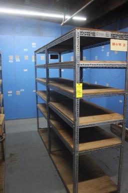 (6) 2 x 4 x 6' Steel/Wood Shelving Units