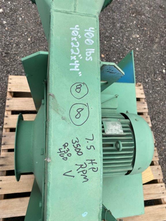 7.5hp, 3500 RPM Blower, 460/230V, For a Carter Day Cyclone, Located at: 6 H