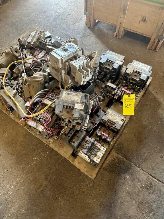 (2) Pallets w/Motor Starters, Wire, & Related Items