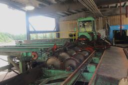 HMC 206 Debarker Flat Track w/30hp Motor on Head, Onboard Hyd Pwr Pack, Cab