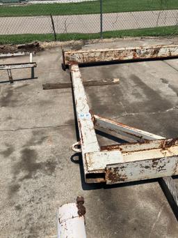 (2) Heavy Steel Posts For Attaching An Overhead I-Beam For A Sliding Electric Hoist. 12ft Legs Exten