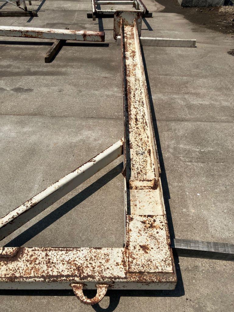 (2) Heavy Steel Posts For Attaching An Overhead I-Beam For A Sliding Electric Hoist. 12ft Legs Exten