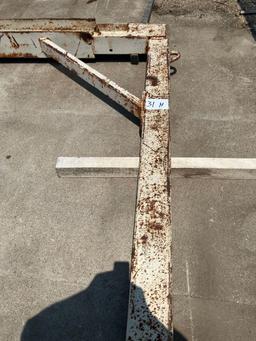 (2) Heavy Steel Posts For Attaching An Overhead I-Beam For A Sliding Electric Hoist. 12ft Legs Exten