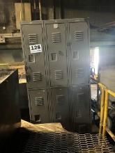 Metal Locker Unit With 6 Compartments. Located At 1602 Musser St., Muscatine, IA
