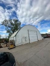 50ft X 50ft Cover All Building With End Walls, Man Door And 1 Rollup Door, Steel Siding On Pony Wall