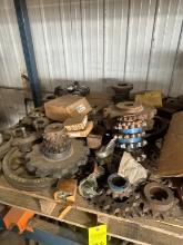 Pallet With An Assortment Of Sprockets, Sheaves And Related Items