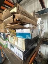 Pallet With New In Box LED Ceiling Light Fixtures, Security Lights And Lighted Exit Fixtures