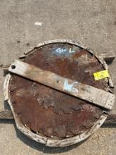 (2) 36inch Top Saw Blades And (1) 22inch Vertical Edger Blade