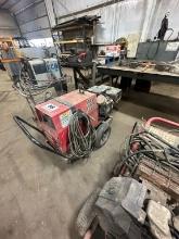 Lincoln Weldanpower 225 G7 Welder/Generator With Welding Leads, Unit Is Mounted On Casters