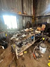 3ft X 7ft Steel Work Table With Remaining Contents