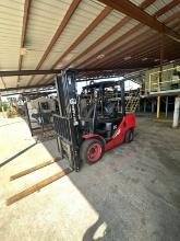 Hangcha 35 6000lb Forklift Open Rops Triple Stage Mast 47inch Forks With Fork Positioners And Side S