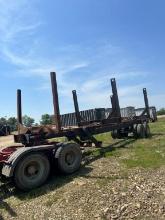 45ft 3 Bunk Tandem Axle Log Trailer, Bunks Have 122inch Out Side Measurement, Used As Yard Trailer
