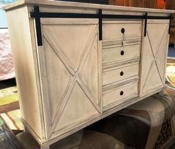NEW WMC DESIGNER "BARN" DOOR STYLE TV STAND/SIDEBOARD