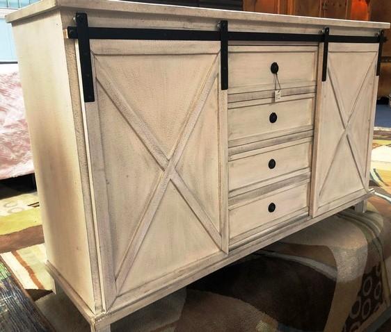 NEW WMC DESIGNER "BARN" DOOR STYLE TV STAND/SIDEBOARD