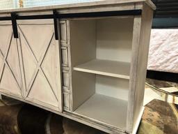 NEW WMC DESIGNER "BARN" DOOR STYLE TV STAND/SIDEBOARD