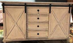 NEW WMC DESIGNER "BARN" DOOR STYLE TV STAND/SIDEBOARD