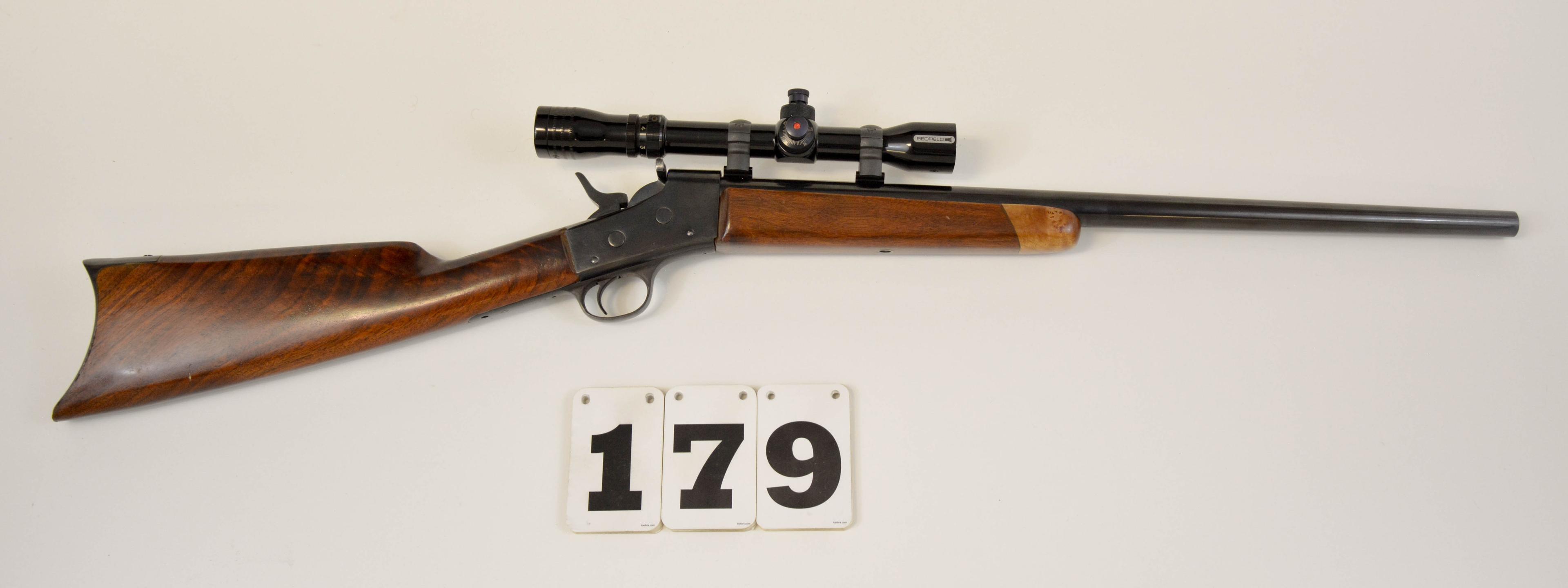 Remington Arms Rolling Block 222 Custom Built, #778, 24" Heavy bbl., exc blue and exc wood, Redfield