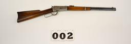Winchester 1894, 38-55 Saddle Ring Carbine Lever, #638504, ladder-type sight, Silver receiver w/hole