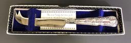 Sterling Cheese Knife - In Box, 1.06 Ozt;     2 Sterling Overlay 4" Vases