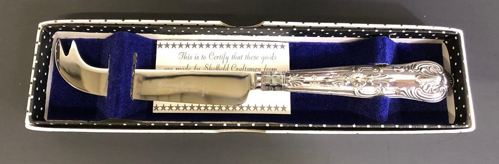 Sterling Cheese Knife - In Box, 1.06 Ozt;     2 Sterling Overlay 4" Vases