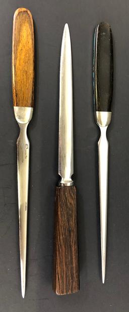 3 Inlaid Letter Openers - Turquoise, Onyx Etc.