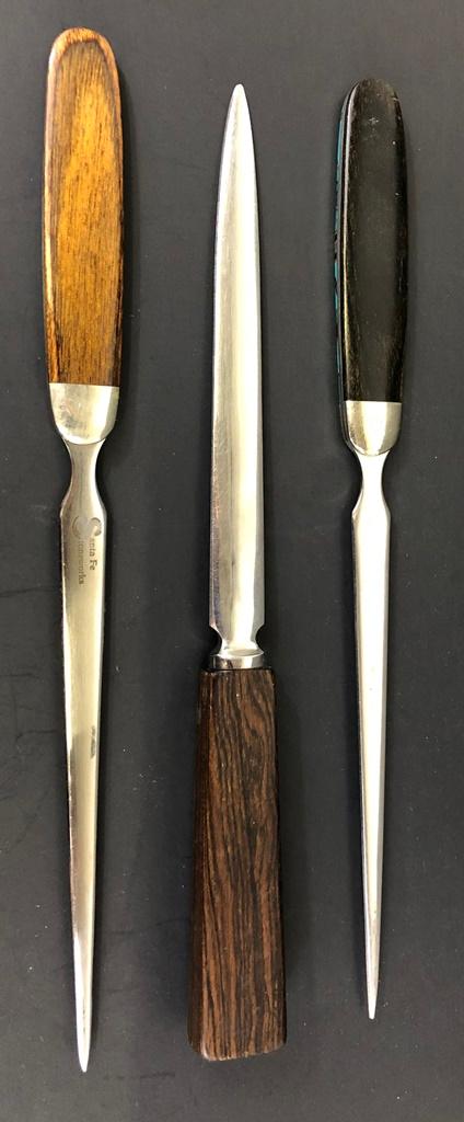 3 Inlaid Letter Openers - Turquoise, Onyx Etc.