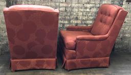 Pair Vintage Arm Chairs - Recently Recovered, 36" Tall - LOCAL PICKUP ONLY