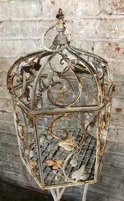 Iron Bird Cage & Stand - 41" - LOCAL PICKUP ONLY