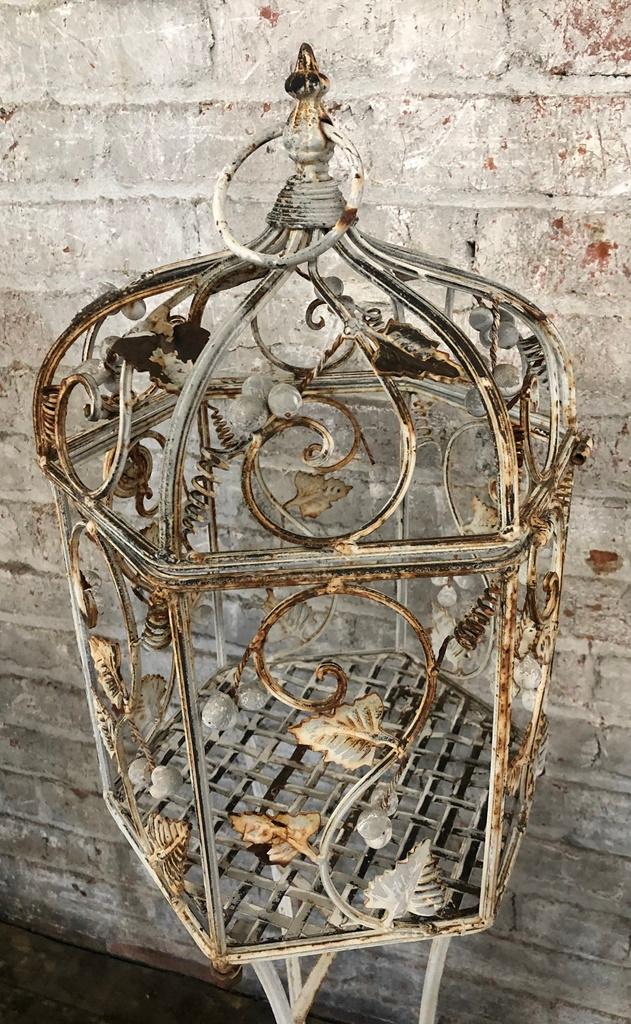 Iron Bird Cage & Stand - 41" - LOCAL PICKUP ONLY