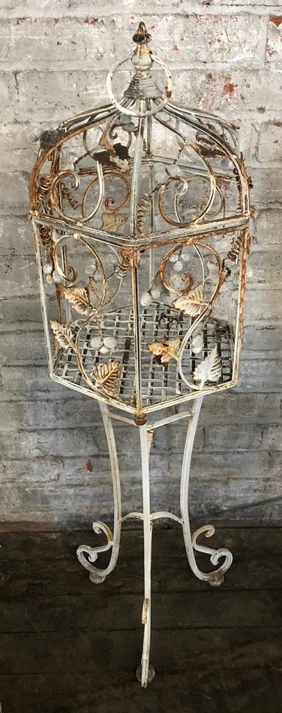 Iron Bird Cage & Stand - 41" - LOCAL PICKUP ONLY
