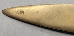 2 Nice 4½" Hand Carved Pitchers;     Brass & Horn Letter Opener