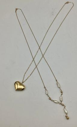 2 14kt Necklaces - 18" (1.9g Total Weight) & 20" Drop (2.0g Total Weight)