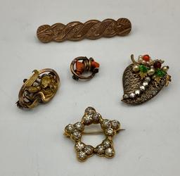 5 Edwardian Era Pins