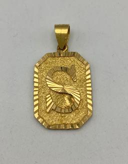 21kt (As Marked) S Pendant (3.9g Total Weight)
