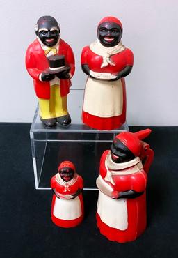 4 Pieces F&F Aunt Jemima & Uncle Moses Plastic Ware