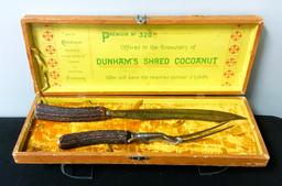 Stag-Handled Carving Set - In Box, A Premium Offered To Consumers Of Dunham