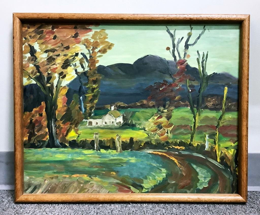 Mel Anderson Oil On Board - Landscape #1, Artist Stamp On Reverse, Framed,