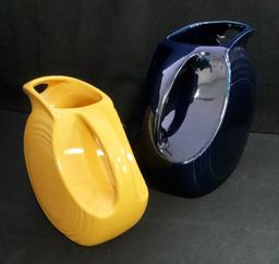 2 Vintage Fiestaware Disc Pitchers