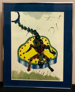 Salvador Dali Color Lithograph - Scorpion, 70/350, Signed Lower Left, Frame
