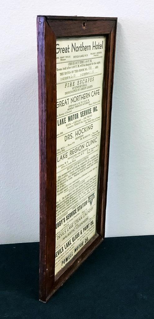 Wonderful Old Hotel Rules & Regulations - Oak Framed W/ Glass, 6"x12"