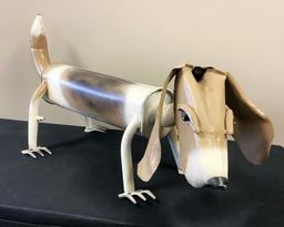 Metal Folk Art Dog - Made W/ Old Tools Etc. - 37"x14"