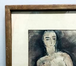 George Constant Watercolor Pen & Ink - Nude, Signed Lower Right, Framed W/